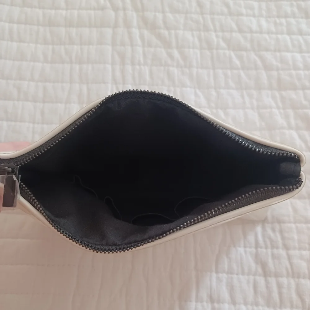 Ysl Beaute Cosmetic Bag Travel Pouch waterproof white black inside